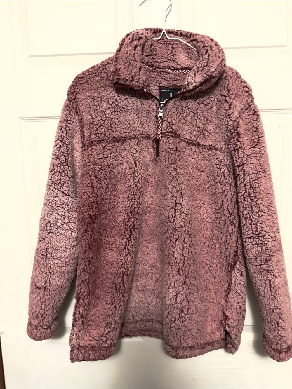 boxercraft Dusty Pink Plush Sherpa Quarter-Zip Pullover
